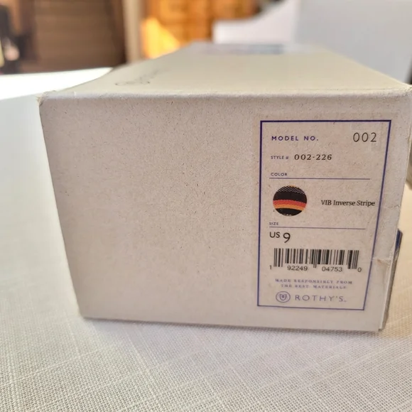 New! Rothy’s sz 9 VIB Inverse Stripe Points Flats NIB - Picture 9 of 9